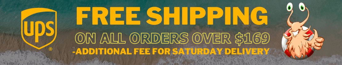 Free Shipping on orders over $169 with an additional charge for Saturday delivery where available.